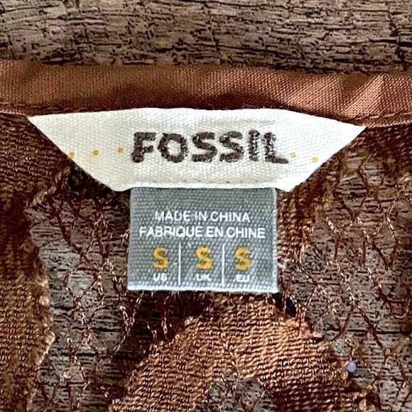 🌺 Fossil Boho Sleeveless Sheer Floral Lace Cotton Tank Top Blouse Size S - Picture 6 of 9